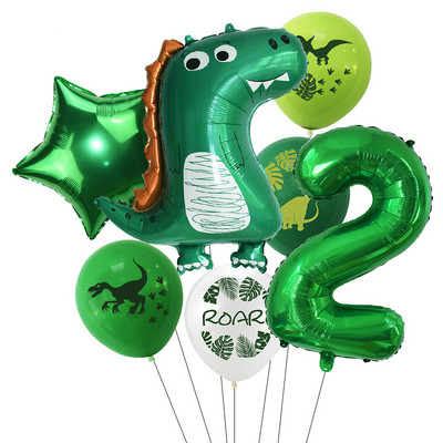 Dinozaur Ziua de Naștere Confetti Baloane Latex Junglă Animale Sălbatice Copii Aniversare Număr Heliu Globos Decorare Baby Shower