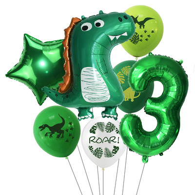 Dinozaur Ziua de Naștere Confetti Baloane Latex Junglă Animale Sălbatice Copii Aniversare Număr Heliu Globos Decorare Baby Shower