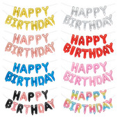 13 vnt. balionai su gimtadieniu Rožinis aukso spalvos raidžių folija balionas suaugusiems vaikams gimtadienio vakarėlio dekoravimas Air Globos Vestuvių jubiliejus