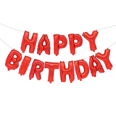 13 vnt. balionai su gimtadieniu Rožinis aukso spalvos raidžių folija balionas suaugusiems vaikams gimtadienio vakarėlio dekoravimas Air Globos Vestuvių jubiliejus