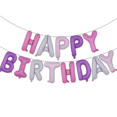 13 vnt. balionai su gimtadieniu Rožinis aukso spalvos raidžių folija balionas suaugusiems vaikams gimtadienio vakarėlio dekoravimas Air Globos Vestuvių jubiliejus