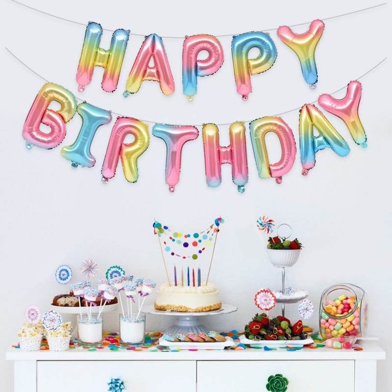 13 vnt. balionai su gimtadieniu Rožinis aukso spalvos raidžių folija balionas suaugusiems vaikams gimtadienio vakarėlio dekoravimas Air Globos Vestuvių jubiliejus