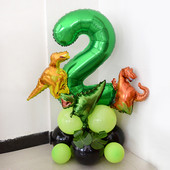 21 buc/set de baloane cu numere pentru petrecerea de aniversare a dinozaurului, frunze de palmier, primul copil băiat, safari, junglă, decorare pentru petrecerea de naștere pentru baby shower