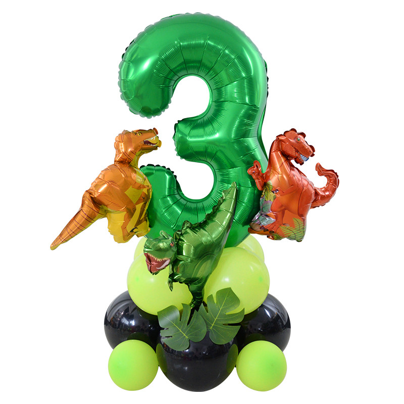 21 buc/set de baloane cu numere pentru petrecerea de aniversare a dinozaurului, frunze de palmier, primul copil băiat, safari, junglă, decorare pentru petrecerea de naștere pentru baby shower