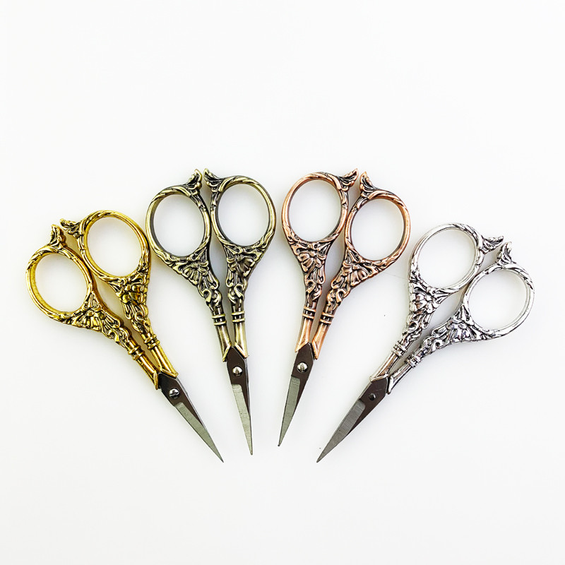 Eiropas stila retro stila nerūsējošā tērauda amatniecības šķēres šķēres antīkas griezējas griešanas izšūšanas krustdūriena šūšanas rīks