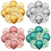 10 buc. Confetti cu sclipici Baloane metalice pentru petrecere de aniversare Decoratiuni de nunta Aniversare Globo de aer pentru Baby Shower Balon din latex