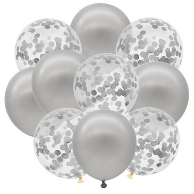 10 buc. Confetti cu sclipici Baloane metalice pentru petrecere de aniversare Decoratiuni de nunta Aniversare Globo de aer pentru Baby Shower Balon din latex