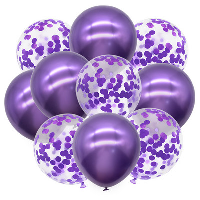 10 buc. Confetti cu sclipici Baloane metalice pentru petrecere de aniversare Decoratiuni de nunta Aniversare Globo de aer pentru Baby Shower Balon din latex