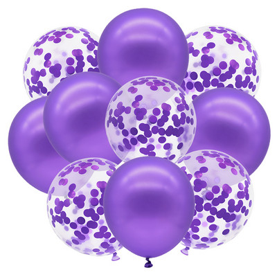 10 buc. Confetti cu sclipici Baloane metalice pentru petrecere de aniversare Decoratiuni de nunta Aniversare Globo de aer pentru Baby Shower Balon din latex