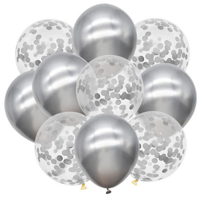 10 buc. Confetti cu sclipici Baloane metalice pentru petrecere de aniversare Decoratiuni de nunta Aniversare Globo de aer pentru Baby Shower Balon din latex