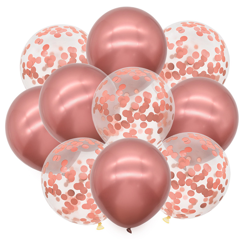 10 buc. Confetti cu sclipici Baloane metalice pentru petrecere de aniversare Decoratiuni de nunta Aniversare Globo de aer pentru Baby Shower Balon din latex