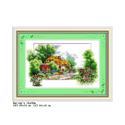 „Four Seasons Scenery“ serijos kryžminio dygsnio rinkinys „pasidaryk pats“ kraštovaizdžio raštas 14CT 11CT siuvinėjimo rinkinys Rankdarbiai, namų dekoravimo tapyba