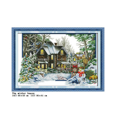 „Four Seasons Scenery“ serijos kryžminio dygsnio rinkinys „pasidaryk pats“ kraštovaizdžio raštas 14CT 11CT siuvinėjimo rinkinys Rankdarbiai, namų dekoravimo tapyba