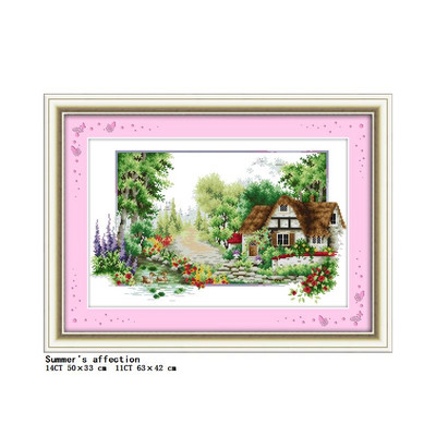 „Four Seasons Scenery“ serijos kryžminio dygsnio rinkinys „pasidaryk pats“ kraštovaizdžio raštas 14CT 11CT siuvinėjimo rinkinys Rankdarbiai, namų dekoravimo tapyba
