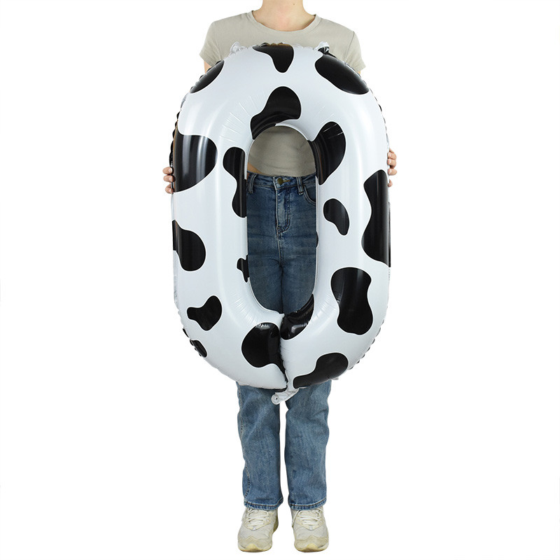 Balon numeric cu model de vacă de 40 inch 0-9 Minge digitală mare din folie cu heliu Tema vacă pentru copii, fată, băiat, decorațiuni pentru prima zi de naștere