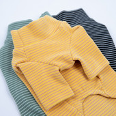 Rudens ziemas suņiem Augstas elastības svītru džemperis ar bruņurupuci, necaurlaidīgas kokvilnas blūzes maziem suņiem Kaķu kucēnu drēbes