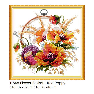 „Joy Sunday“ spausdinti kryžminio dygsnio rinkiniai Gėlių raštas „Pasidaryk pats“ siuvinėjimo kryželiu rinkiniai siuvinėjimo rankdarbių rinkiniai kryžminio dygsnio priedai