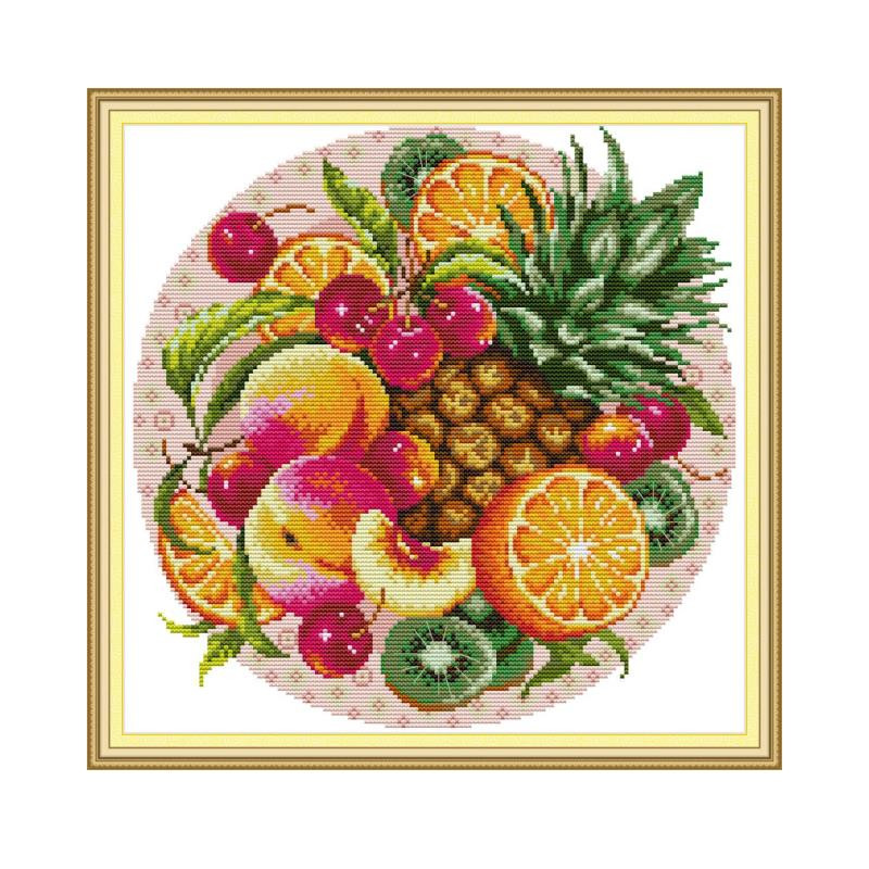 „Joy Sunday“ spausdinti kryžminio dygsnio rinkiniai Gėlių raštas „Pasidaryk pats“ siuvinėjimo kryželiu rinkiniai siuvinėjimo rankdarbių rinkiniai kryžminio dygsnio priedai