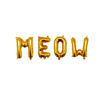 Γράμμα Cartoon Cat Balloon Letter 16\'\' MEOW letter Foil Σετ μπαλόνι για κατοικίδια Ζώο με θέμα Διακόσμηση για πάρτι για μπαλόνια