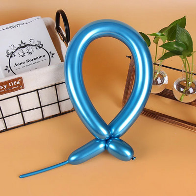 10 buc. Baloane magice lungi metalice cu bandă lungă Balon cromat strălucitor pentru legare Balon din latex pentru decorare petrecere de nuntă