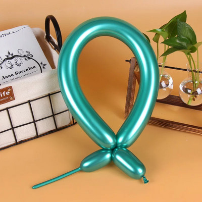 10 buc. Baloane magice lungi metalice cu bandă lungă Balon cromat strălucitor pentru legare Balon din latex pentru decorare petrecere de nuntă