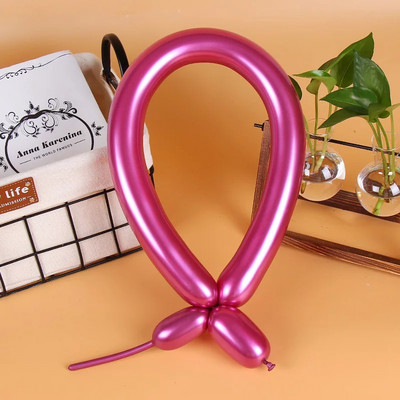 10 buc. Baloane magice lungi metalice cu bandă lungă Balon cromat strălucitor pentru legare Balon din latex pentru decorare petrecere de nuntă