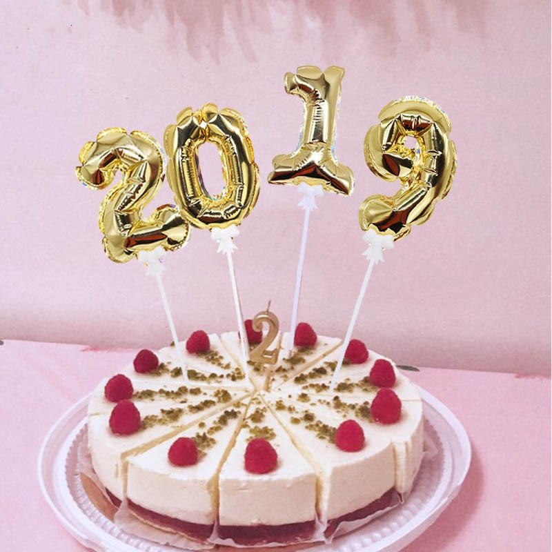 1vnt 7 colių mini folijos numerio balionai tortų dangtelis „pasidaryk pats“ vaikų gimtadienio tortas Vėliava, vestuvių dekoravimas Kūrybiški savarankiškai pripučiami balionai