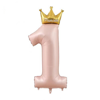 Coroana Balon din folie de aluminiu digitală roz albastru Balon digital băiat fată Decor pentru prima petrecere de naștere Baby Shower Bile digitale