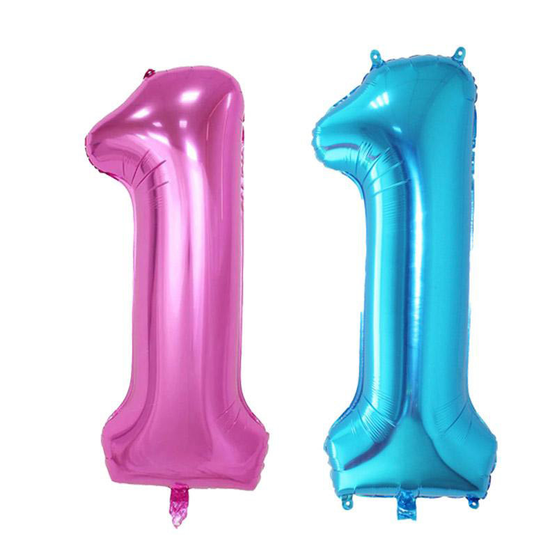 Coroana Balon din folie de aluminiu digitală roz albastru Balon digital băiat fată Decor pentru prima petrecere de naștere Baby Shower Bile digitale