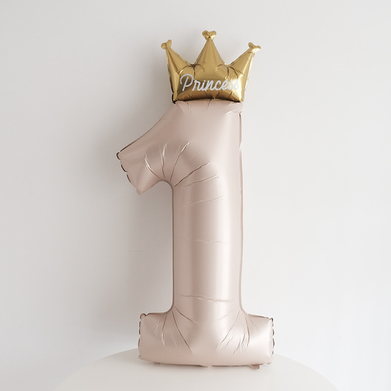 Coroana Balon din folie de aluminiu digitală roz albastru Balon digital băiat fată Decor pentru prima petrecere de naștere Baby Shower Bile digitale