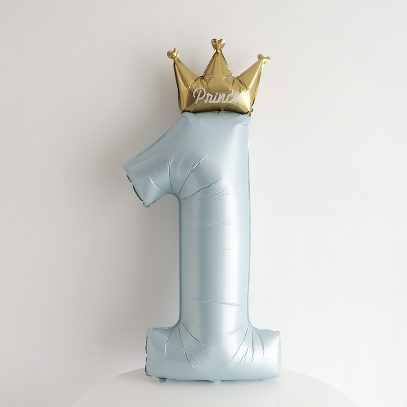 Coroana Balon din folie de aluminiu digitală roz albastru Balon digital băiat fată Decor pentru prima petrecere de naștere Baby Shower Bile digitale