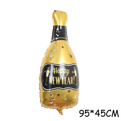 Lielas šampanieša glāzes Vīna pudele Alumīnija folija Hēlija Baloni Kāzu dzimšanas dienas svinību rotājumi Pieaugušajiem Bērnu ballīšu piederumi