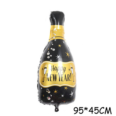 Lielas šampanieša glāzes Vīna pudele Alumīnija folija Hēlija Baloni Kāzu dzimšanas dienas svinību rotājumi Pieaugušajiem Bērnu ballīšu piederumi