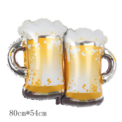 Lielas šampanieša glāzes Vīna pudele Alumīnija folija Hēlija Baloni Kāzu dzimšanas dienas svinību rotājumi Pieaugušajiem Bērnu ballīšu piederumi