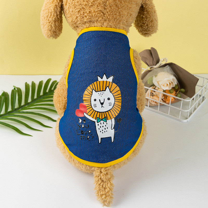 Armsad multikad Lemmikloomakoerariided Suvised õhukesest võrgust koera kassi vest kassikaru Pomeranian lemmiklooma kutsikas hingav lahe riietus koera kostüüm