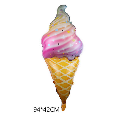 Liela varavīksnes saldējuma sērijas alumīnija folijas balons dzimšanas dienas ballītes noformējums rotaļlietas saldējuma formas multfilmas alumīnija plēves balons