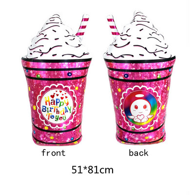 Liela varavīksnes saldējuma sērijas alumīnija folijas balons dzimšanas dienas ballītes noformējums rotaļlietas saldējuma formas multfilmas alumīnija plēves balons