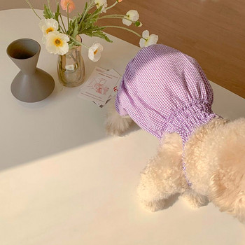 Teddy καρό καμισόλε σκύλος καλοκαιρινά λεπτά ρούχα για το σπίτι Ρούχα για κατοικίδια Pomeranian που αναπνέουν Puppy Onesie με καπέλο Προϊόντα για κατοικίδια