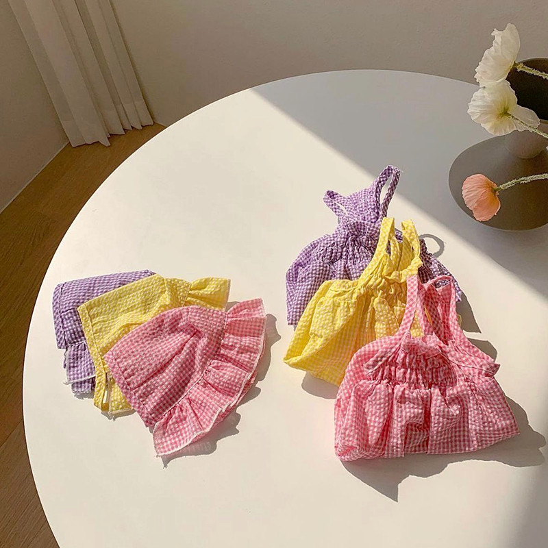 Teddy Plaid Kamizols suns Vasaras Plānas Mājas Drēbes Mājdzīvnieku Pomerānijas Elpojošas Drēbes Kucēniem Apģērbs ar Cepuri Mājdzīvnieku produkti