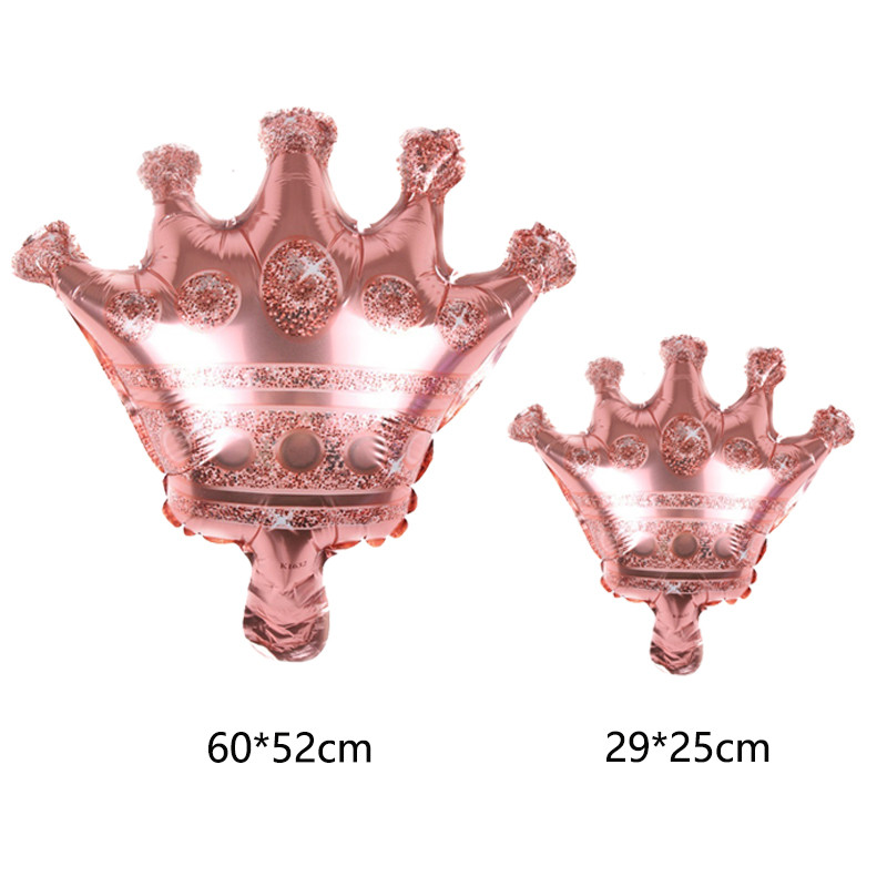 1 tk suur mini roosikuldne kroonfoolium heeliumi õhupall Printsprintsess Palju õnne sünnipäevaks pulmapidu Baby Shower Ornament Lastele kingitus