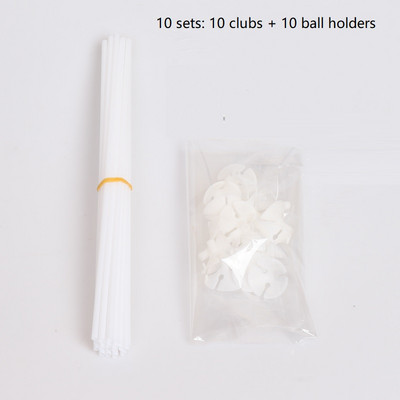 10 komplekti/partija 30 cm lateksa balonu nūja, balta PVC stieņi Balonu turētāja nūjas ar krūzes ballīšu piederumiem Globos balonu piederumi