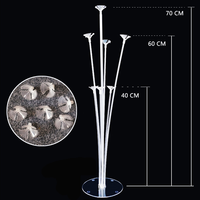 10 komplekti/partija 30 cm lateksa balonu nūja, balta PVC stieņi Balonu turētāja nūjas ar krūzes ballīšu piederumiem Globos balonu piederumi