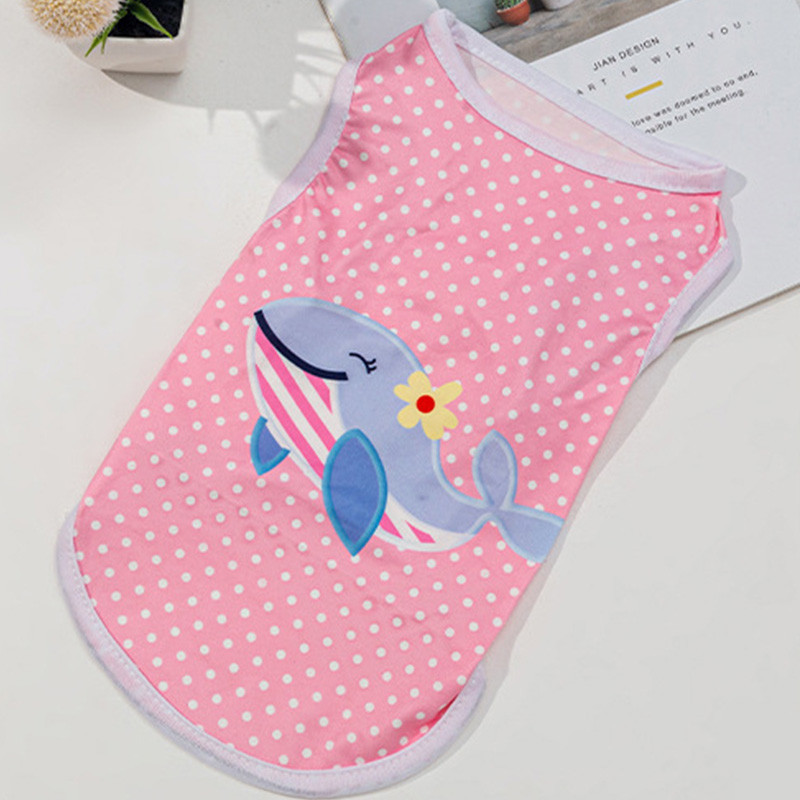 Suvine triibuline vest Lemmiklooma koera riided Puuvillane T-särk Koerariided koertele Kutsika riietussärk Väikeste lemmikloomade Chihuahua särgi riided