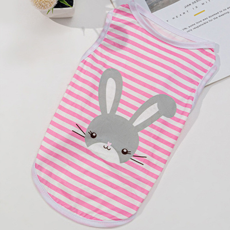 Suvine triibuline vest Lemmiklooma koera riided Puuvillane T-särk Koerariided koertele Kutsika riietussärk Väikeste lemmikloomade Chihuahua särgi riided