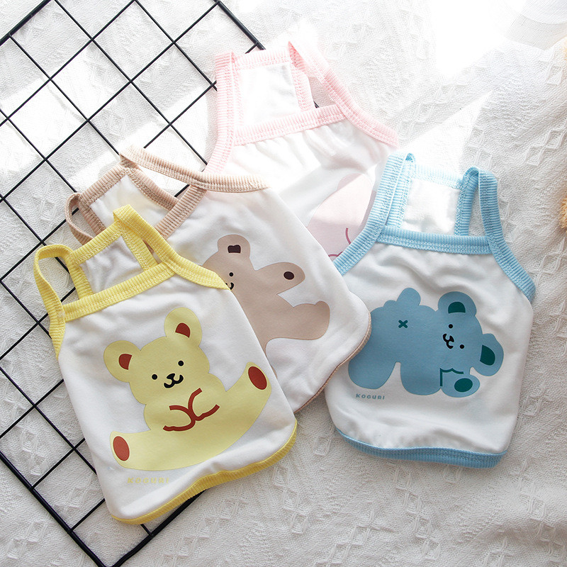 Vestă pentru urs Pet Haine pentru câini Sling pentru animale de companie Tricou Îmbrăcăminte Costum pentru câini Moda Chihuahua Bumbac de vară Respirabil Fată Pug Pet Vest