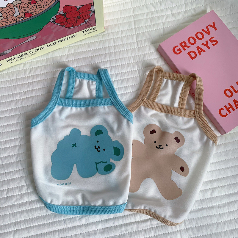 Vestă pentru urs Pet Haine pentru câini Sling pentru animale de companie Tricou Îmbrăcăminte Costum pentru câini Moda Chihuahua Bumbac de vară Respirabil Fată Pug Pet Vest