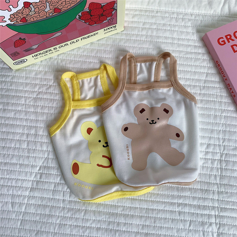 Vestă pentru urs Pet Haine pentru câini Sling pentru animale de companie Tricou Îmbrăcăminte Costum pentru câini Moda Chihuahua Bumbac de vară Respirabil Fată Pug Pet Vest