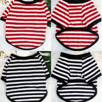 Stripe Summer Spring Dog T-shirt Μαλακό Small Medium Dog Puppy πουκάμισο με εμπριμέ γιλέκο για σκύλο για κατοικίδιο T-shirt για κουτάβι Ύφασμα σκύλου