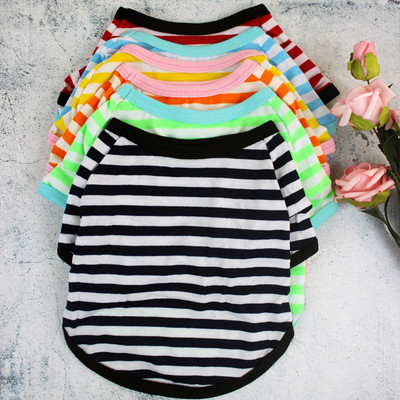 Stripe Summer Spring Dog T-shirt Μαλακό Small Medium Dog Puppy πουκάμισο με εμπριμέ γιλέκο για σκύλο για κατοικίδιο T-shirt για κουτάβι Ύφασμα σκύλου