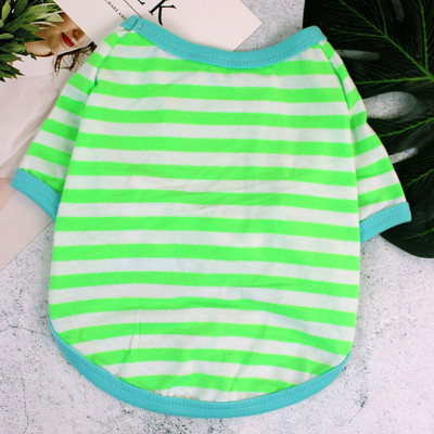 Stripe Summer Spring Dog marškinėliai Minkšti maži vidutiniai šunų šuniukų drabužiai marškinėliai liemenė spausdinta naminių šunų šuniukų liemenė marškinėliai šunų audiniai
